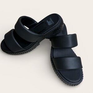 Sorel - Ona Streetworks Platform Slides - Black - Sz 9.5